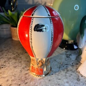 Porcelain Hot Air Balloon Figurine Empty Decanter Decor Item